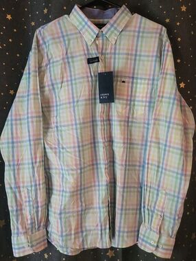 Crown & Ivy | Pastel Plaid Button-Down Men's Shirt Large